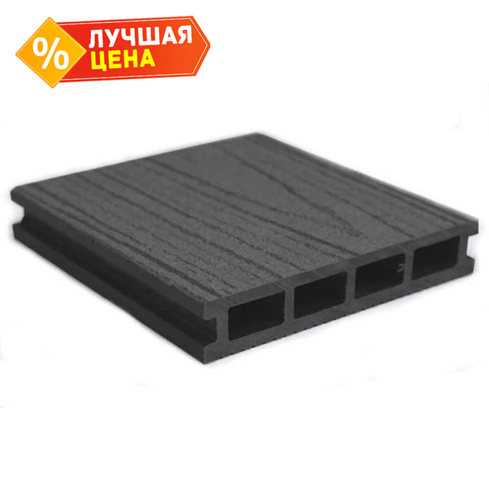 Террасная доска ДПК вельвет и тиснение MasterDeck 26x140x6000 мм Антрацит