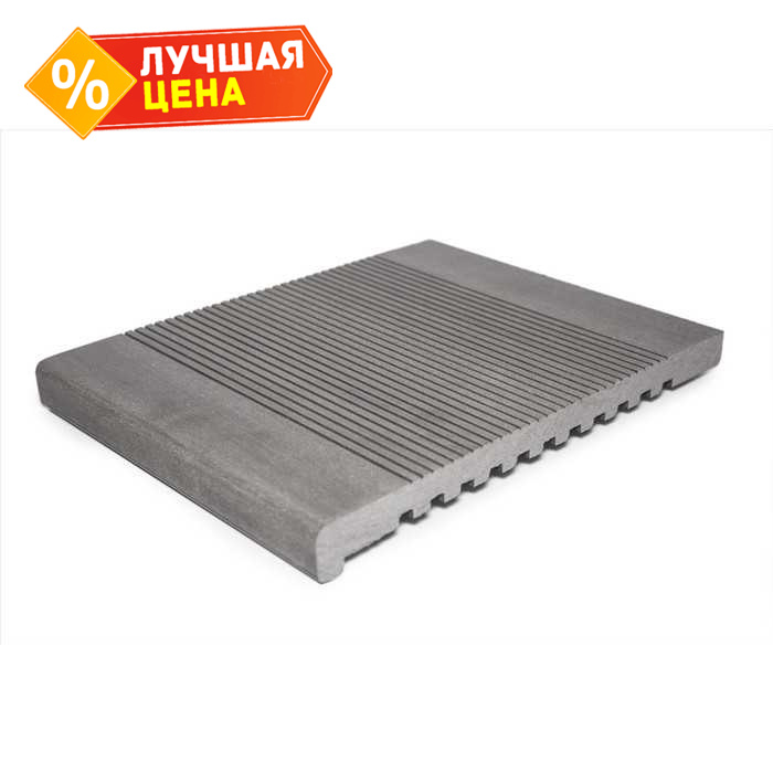 Ступень Grand Line массив 22x320x4000 мм Серый