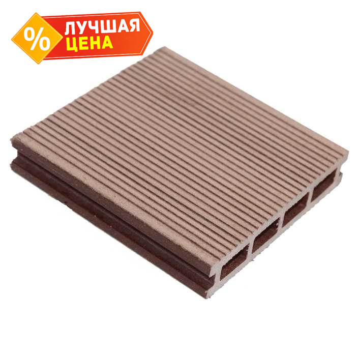 Террасная доска ДПК вельвет MasterDeck 26x140x6000 мм Тик