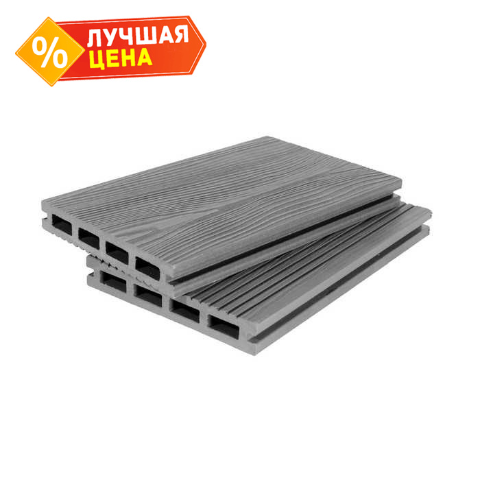 Террасная доска ДПК Grand Line 3D 22x140x3000 мм Серый